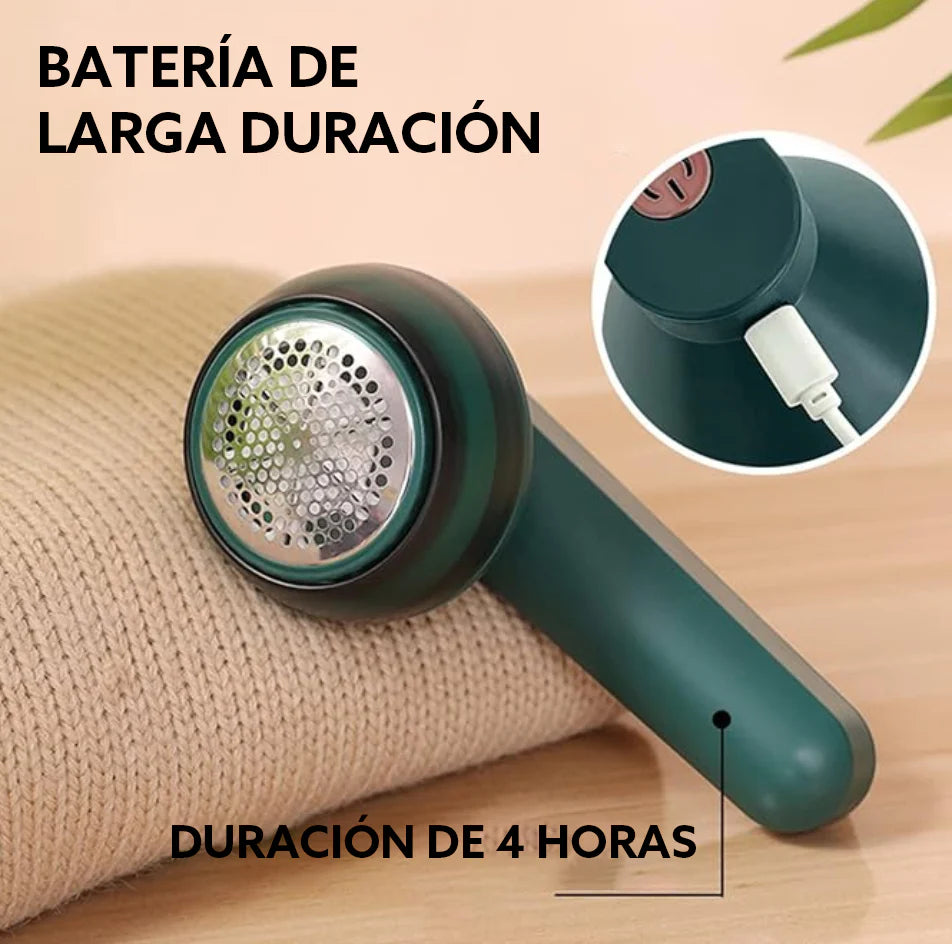 QUITA PELUSAS RECARGABLE VERDE