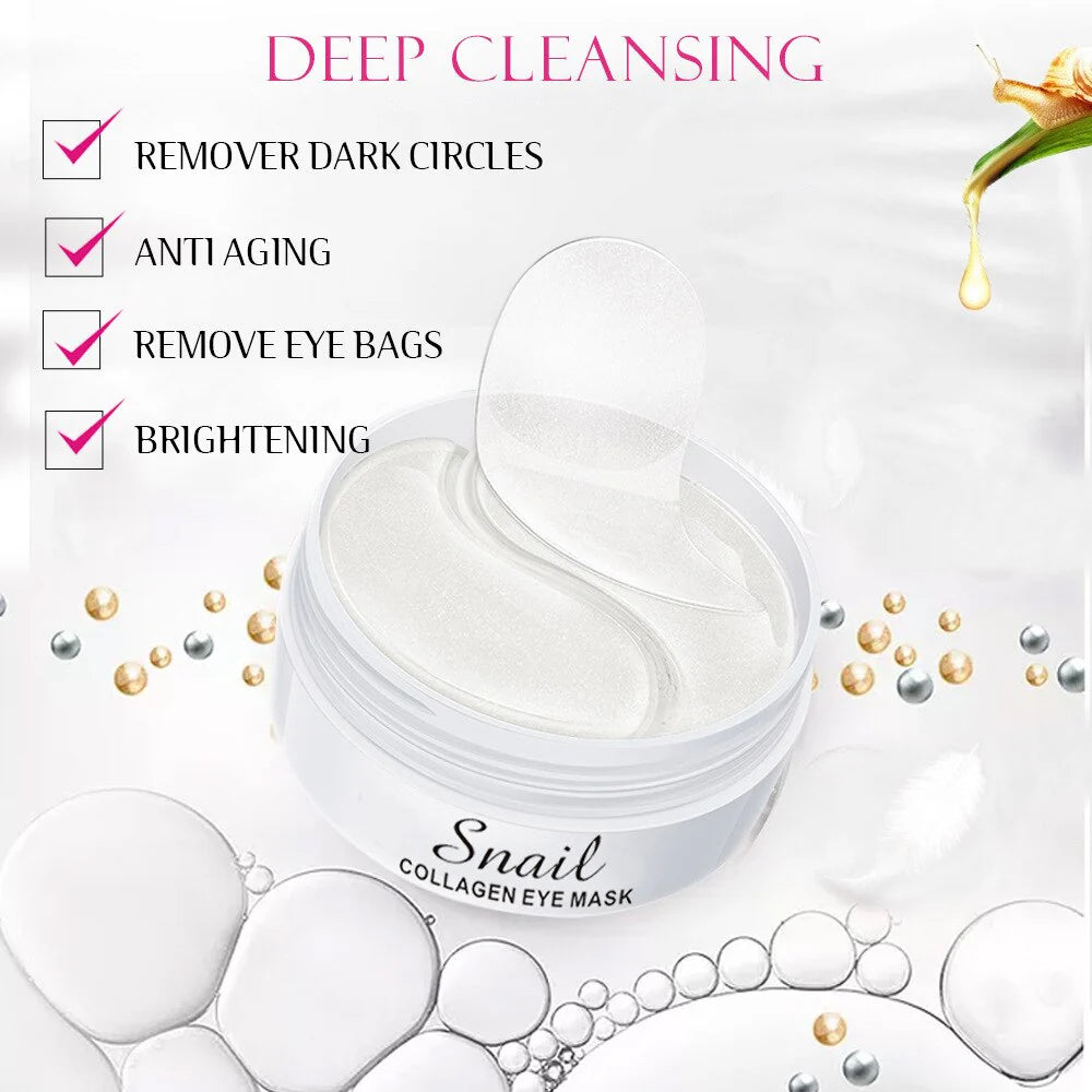 60 Parches Colageno y extracto caracol – Rejuvenece tu mirada – Reduce arrugas y ojeras en semanas