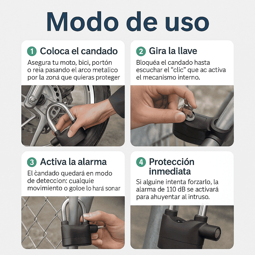 Candado Anti Robo con Alarma - Evita intentos de robo al instante