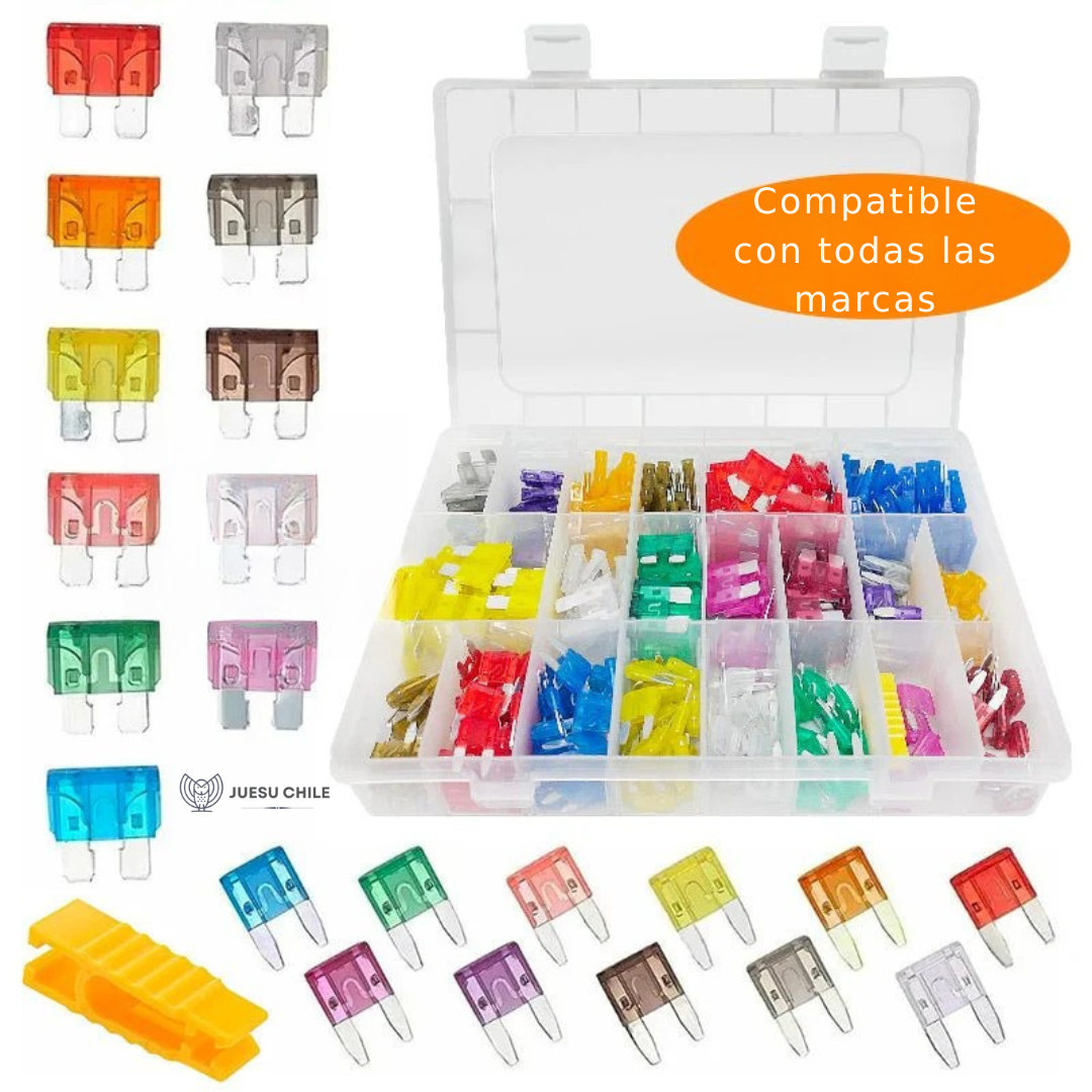 Set Completo de Fusibles 300 Piezas con Extractor