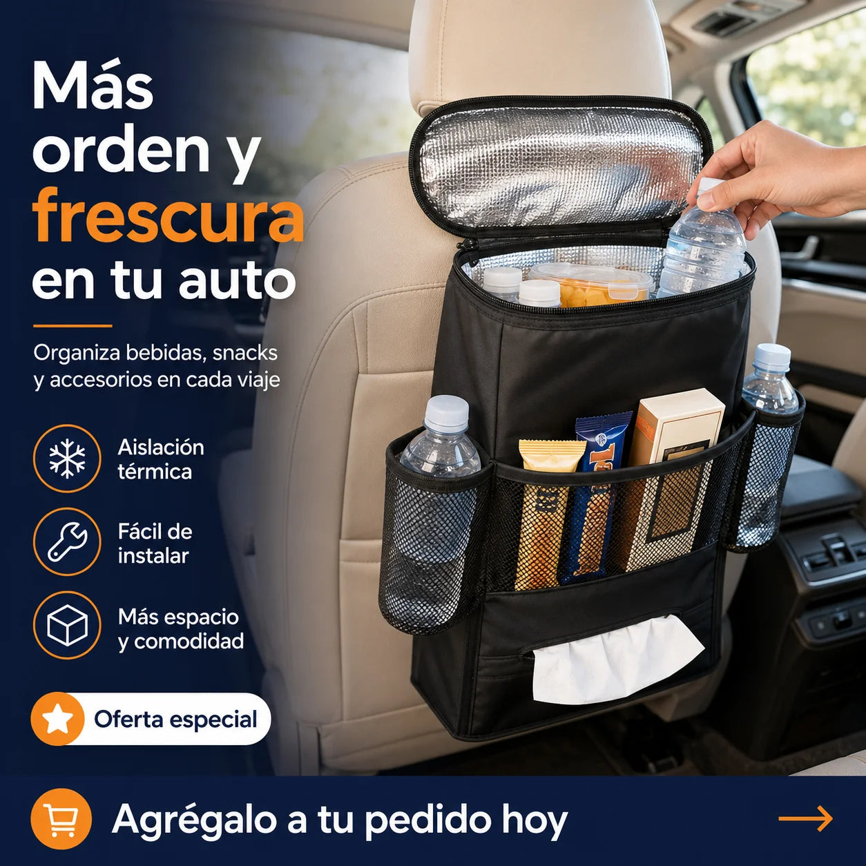 AutoFresh - Organizador térmico para asiento de auto