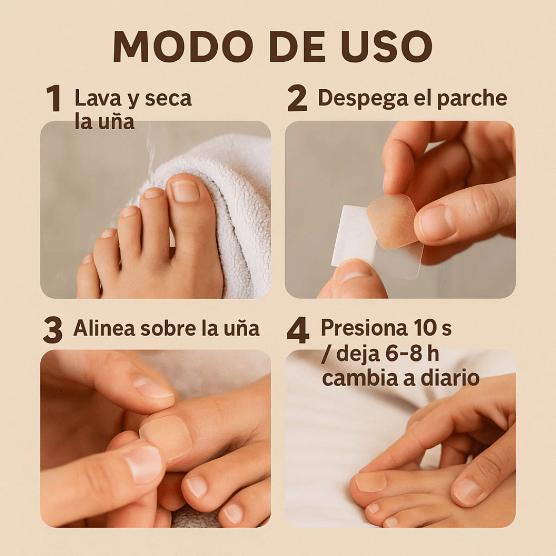 Parches ANTI-HONGO - combate hongos, aclara y refuerza tus uñas