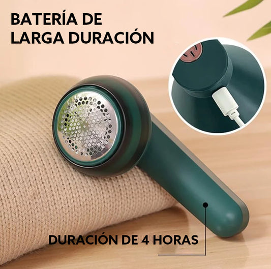 QUITA PELUSAS RECARGABLE VERDE