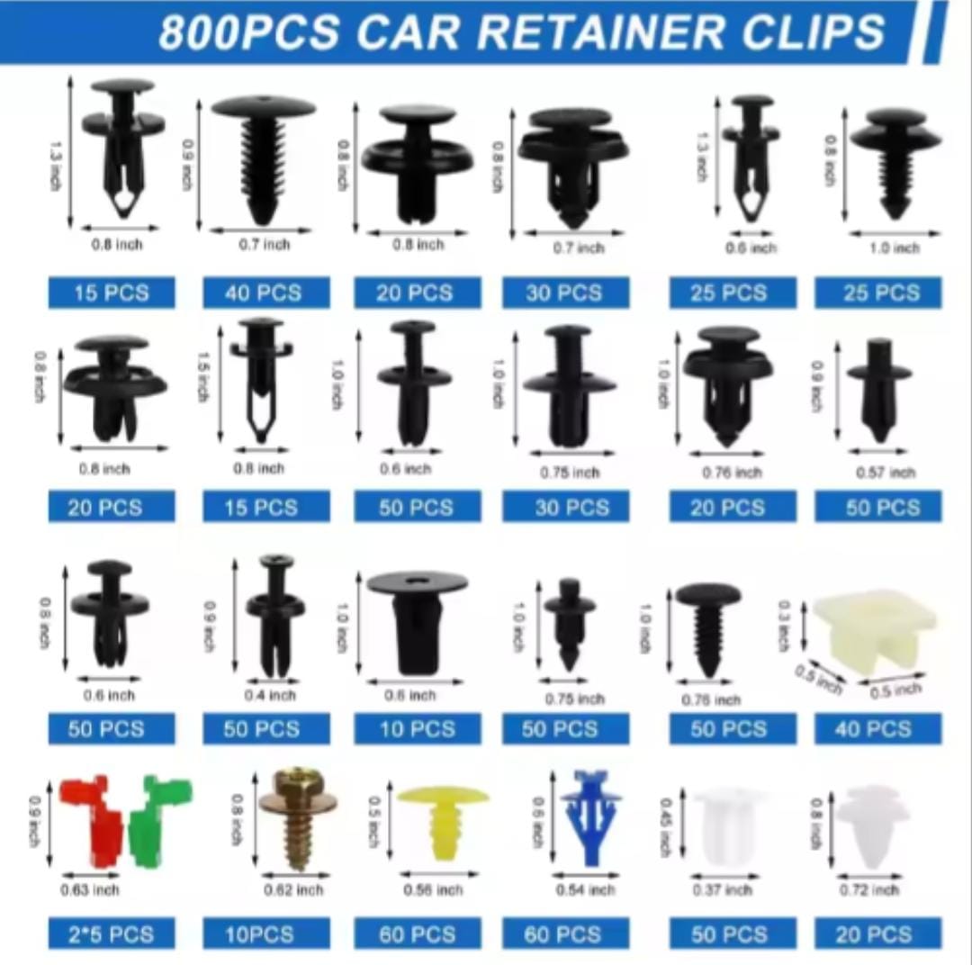 Set 800 Clips Automotrices de Retención – Herramientas de regalo - Repara Tu Auto Fácilmente
