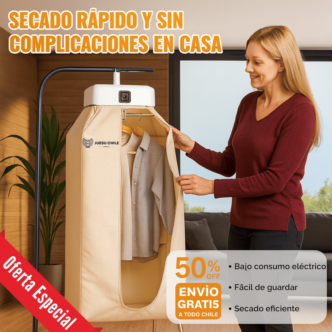Secadora Portátil - Ropa seca y lista en casa en solo minutos, sin depender del clima