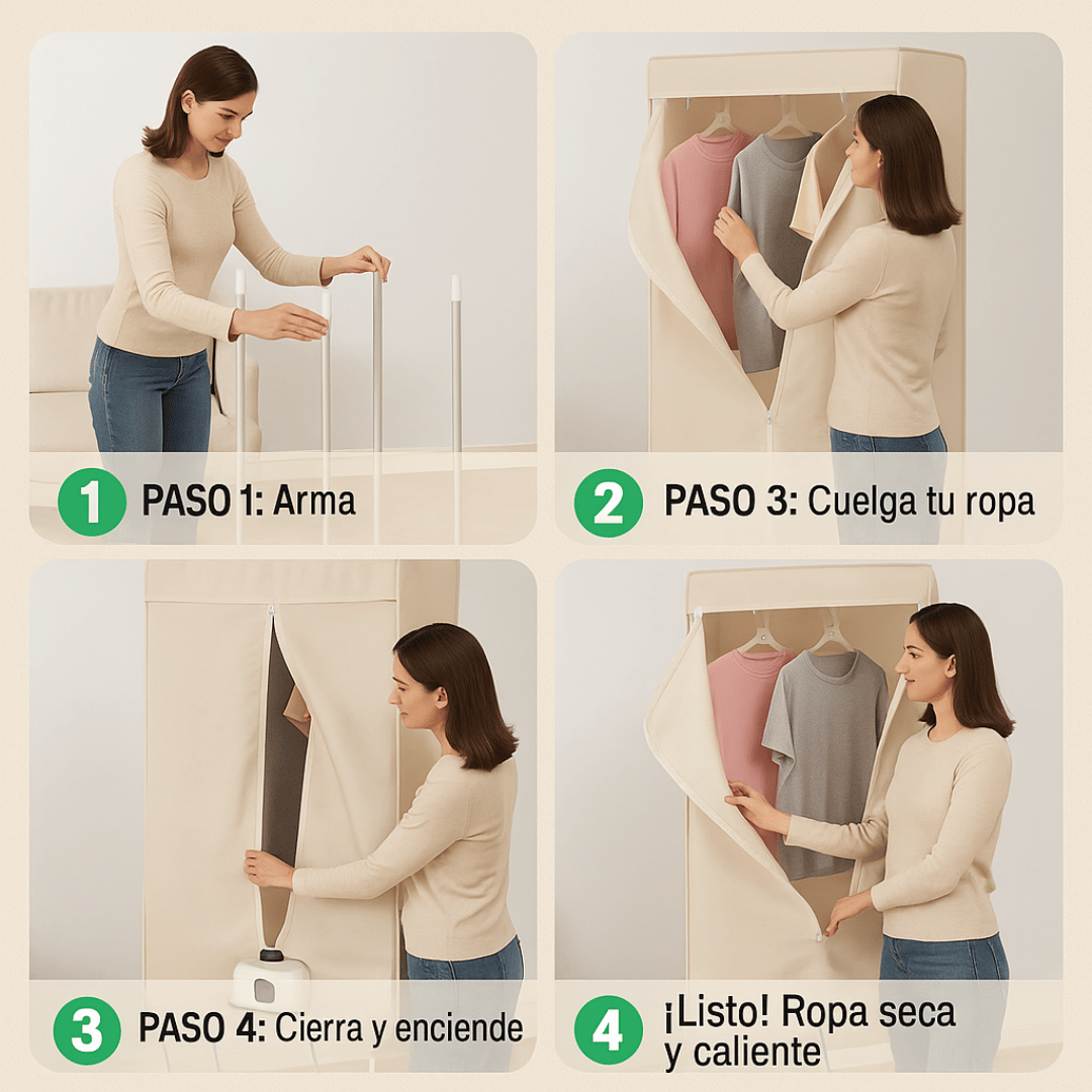 Secadora Portátil - Ropa seca y lista en casa en solo minutos, sin depender del clima