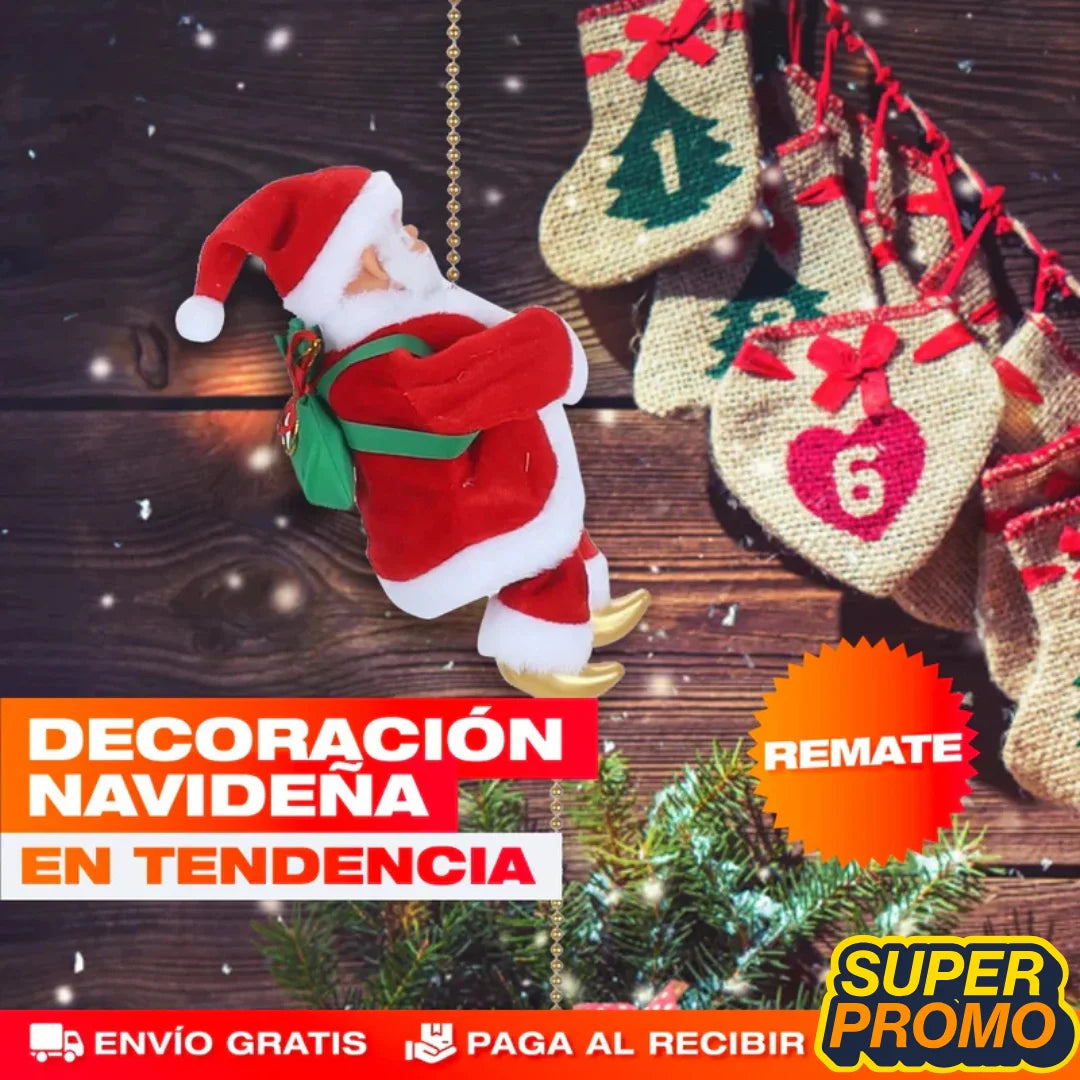 Lleva 2  - PAPÁ NOEL ESCALADOR CON MÚSICA - NAVIDAD ÚNICA A TU FAMILIA