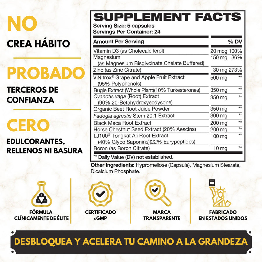 Suplemento Premium– Potencia Masculina– Disfruta un rendimiento seguro en pocas semanas