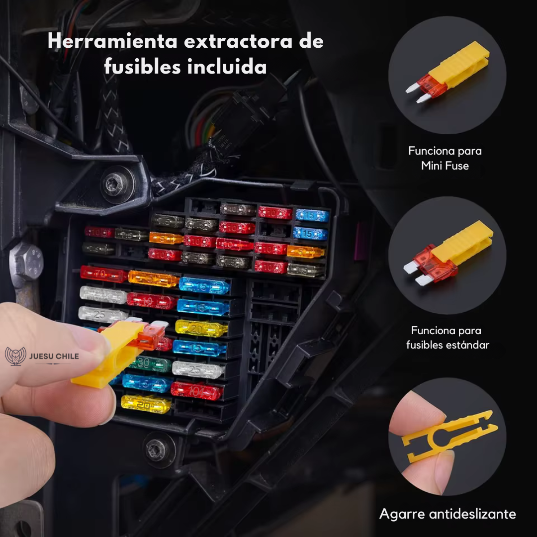 Set Completo de Fusibles 300 Piezas con Extractor