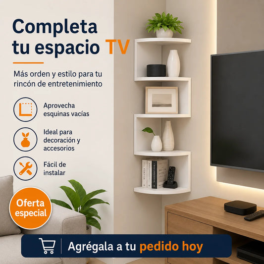 Estante Esquinero Flotante 5 Niveles