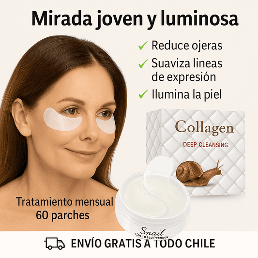 60 Parches Colageno y extracto caracol  – Rejuvenece tu mirada – Reduce arrugas y ojeras en semanas