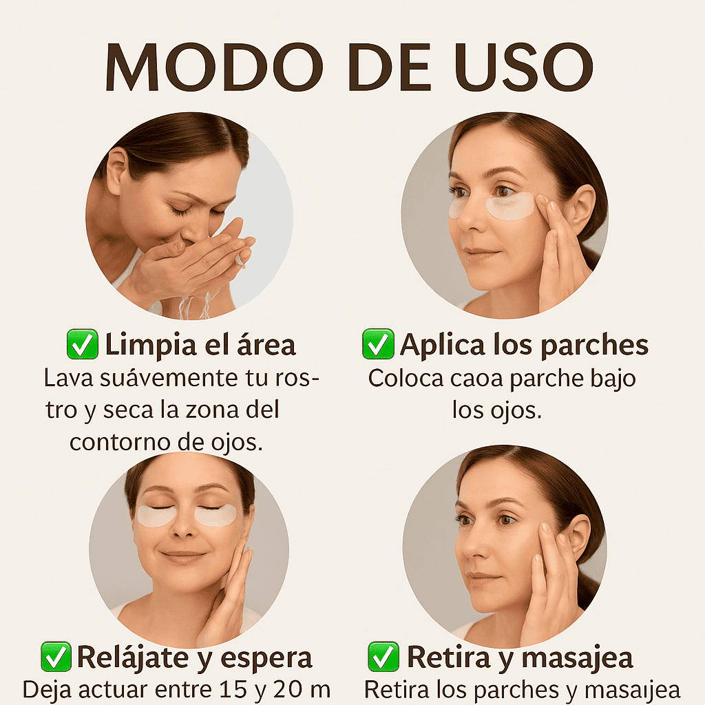 60 Parches Colageno y extracto caracol  – Rejuvenece tu mirada – Reduce arrugas y ojeras en semanas