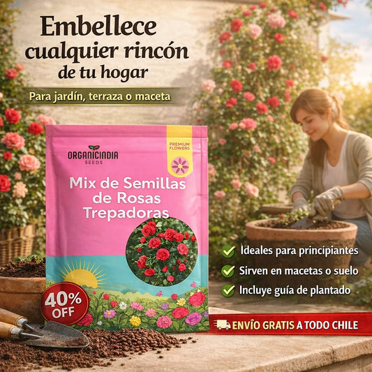 Kit de Rosas Trepadoras (200 semillas) - Embellece tu hogar naturalmente