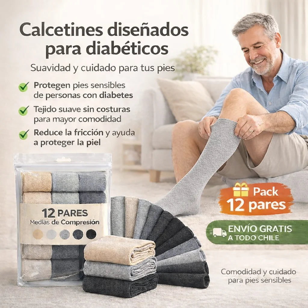 RelaxPies - Calcetines para Pies Sensibles - Pack de 12 pares