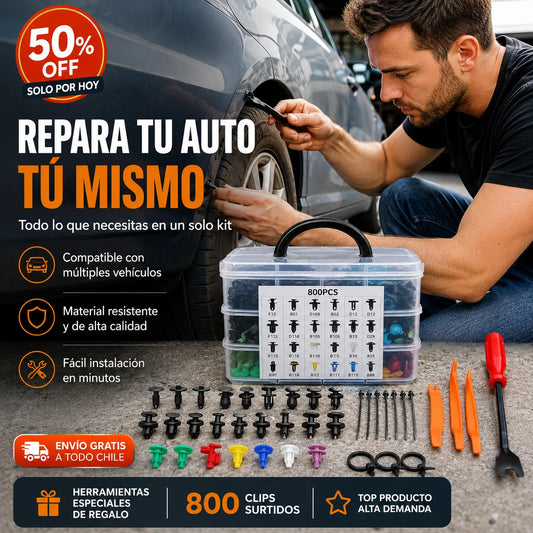 Set 800 Clips Automotrices de Retención – Herramientas de regalo - Repara Tu Auto Fácilmente