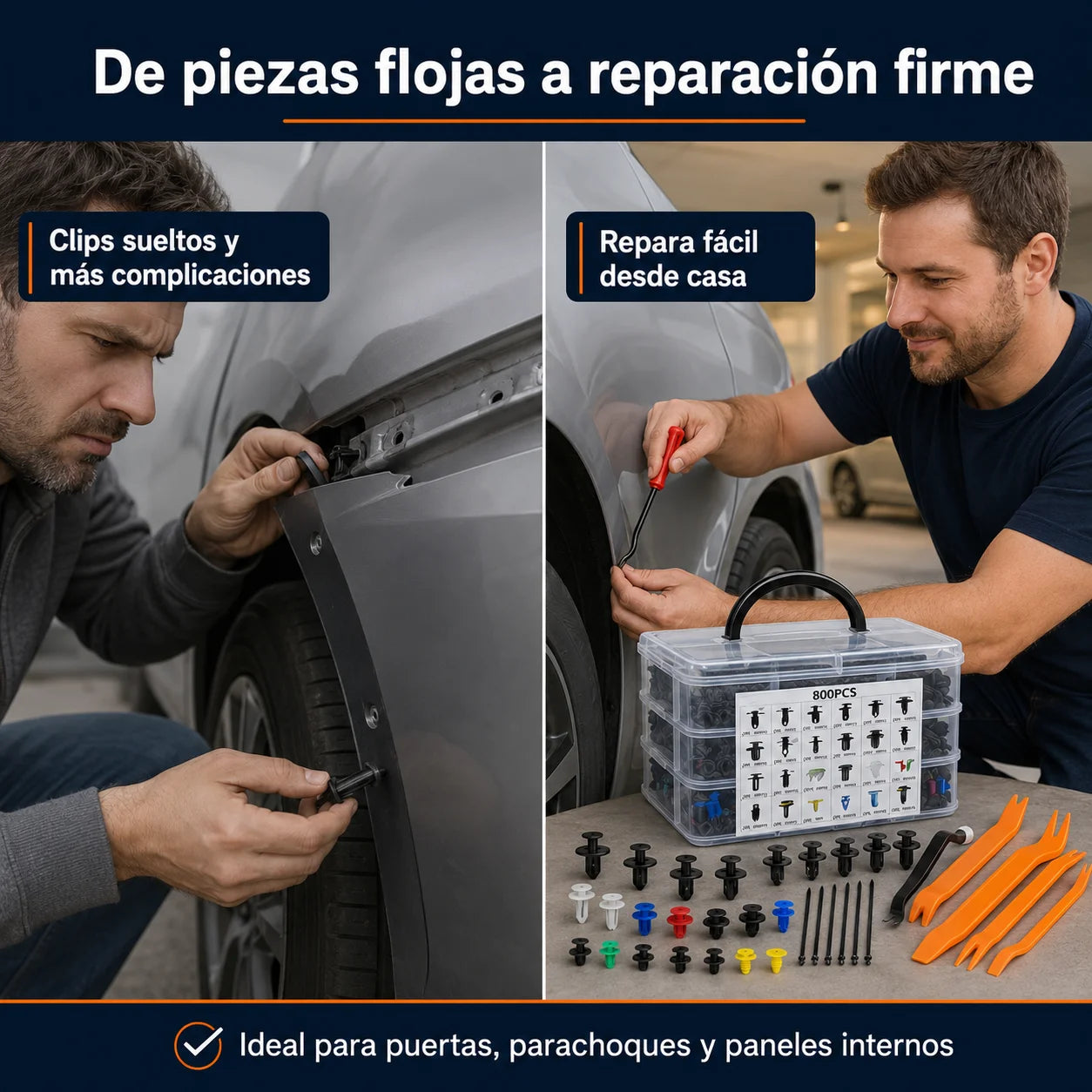 Set 800 Clips Automotrices de Retención – Herramientas de regalo - Repara Tu Auto Fácilmente