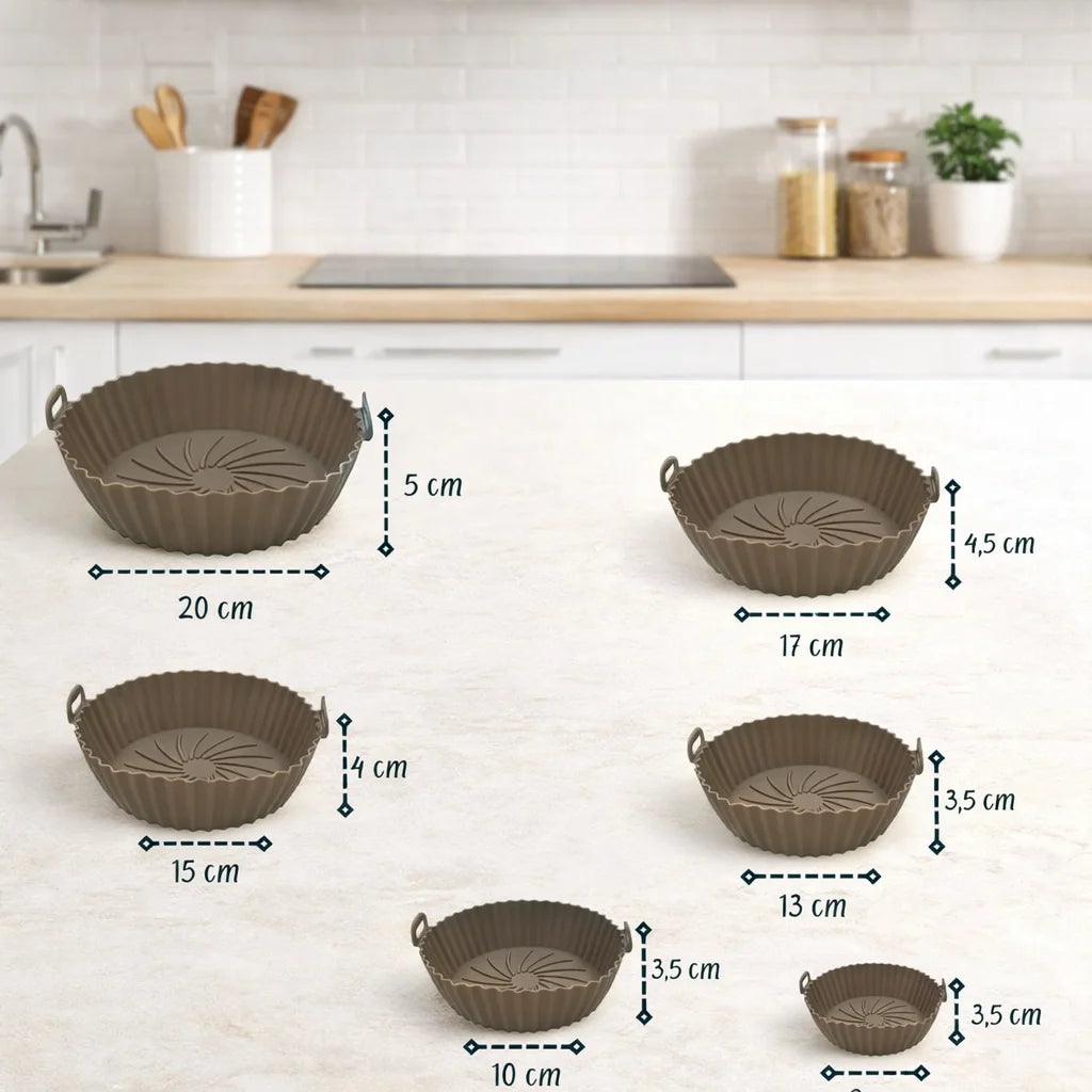 Combo 6 Moldes para Air Fryer - Cocina sin ensuciar y ahorra tiempo todos los días