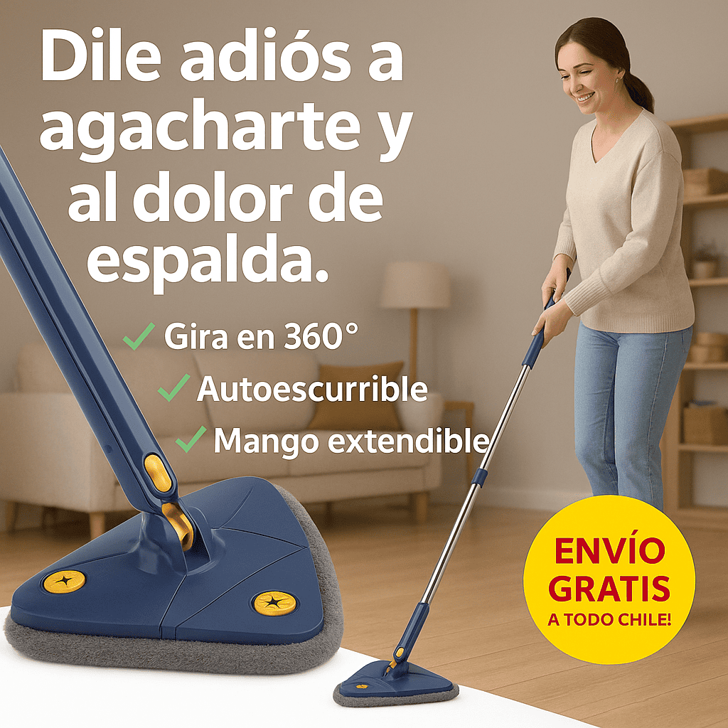 FlexiMop – Mopa Autoescurrible y Giratoria para Limpiar sin Esfuerzo