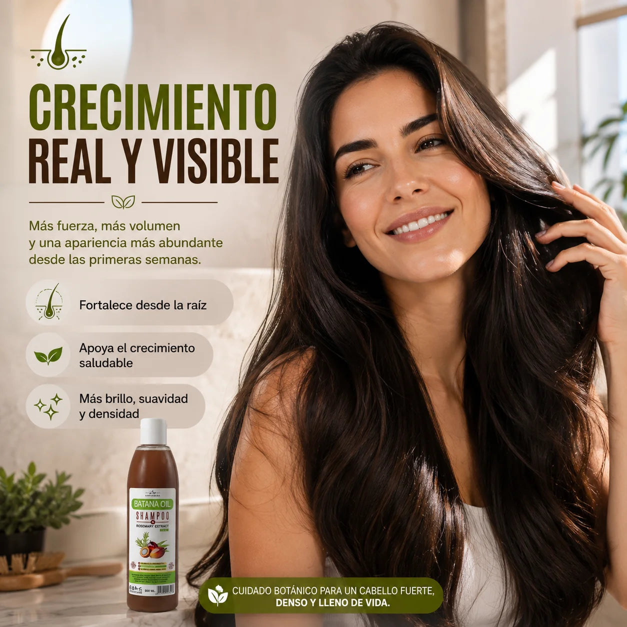 Batana oil Shampoo - Apoya el crecimiento capilar y mejora la apariencia de densidad