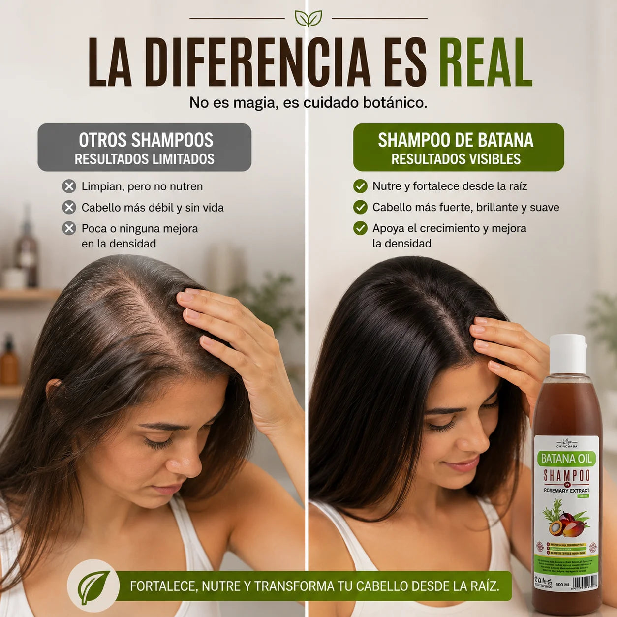 Batana oil Shampoo - Apoya el crecimiento capilar y mejora la apariencia de densidad