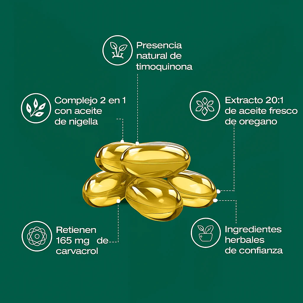 Aceite de Orégano 60 cápsulas - EL MEJOR ALIADO PARA TU BIENESTAR