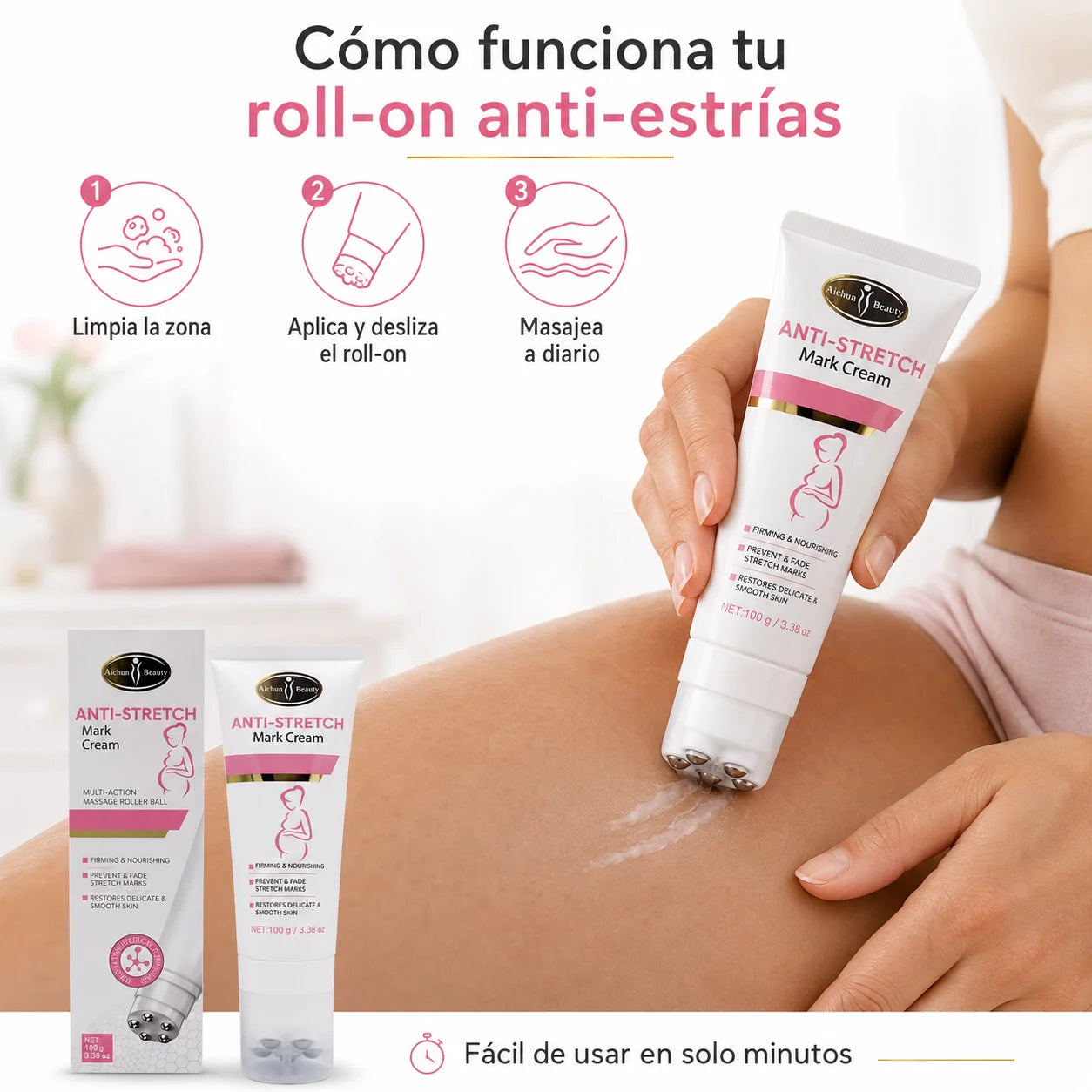 Piel Lisa Roll-On - Mejora la apariencia de estrías