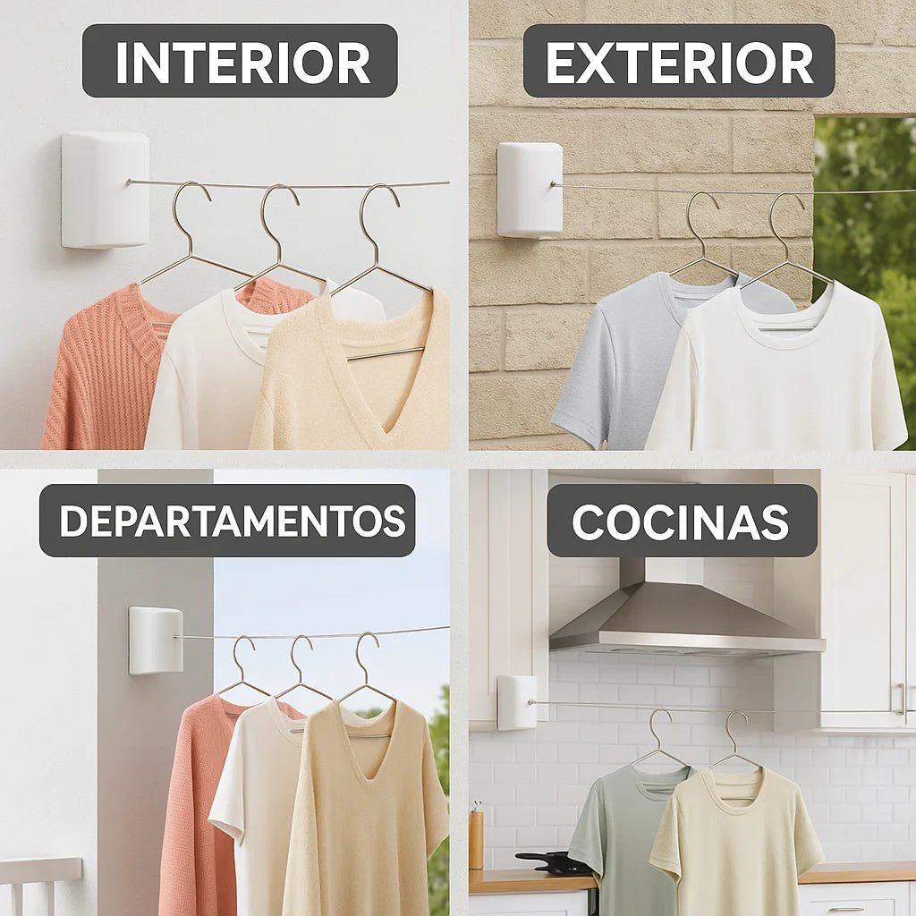 Tendedero Retráctil Premium – Ahorro de Espacio – Ropa seca y ordenada sin esfuerzo cada día