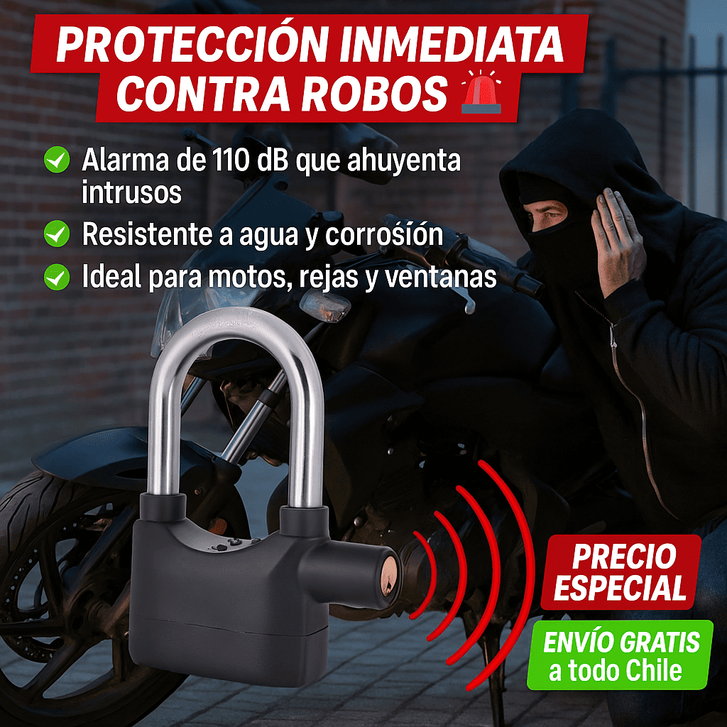 Candado Anti Robo con Alarma - Evita intentos de robo al instante