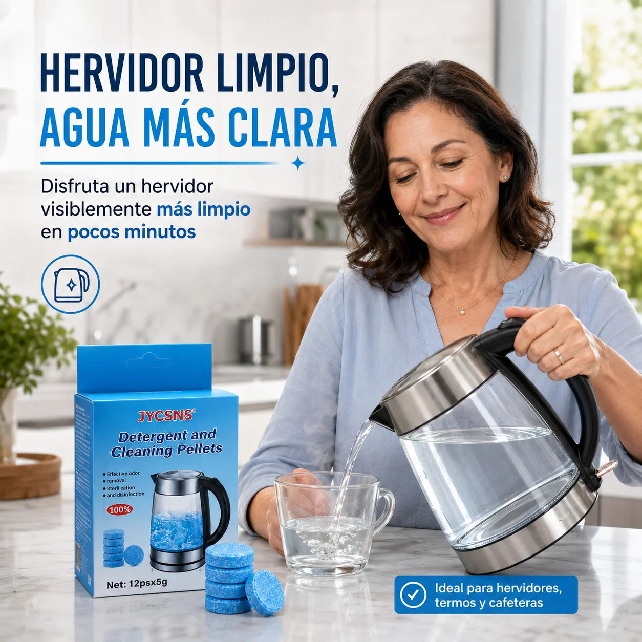 2x1 Limpieza Anti-Sarro para el Hogar - Descalcifica y renueva tu hervidor en minutos.