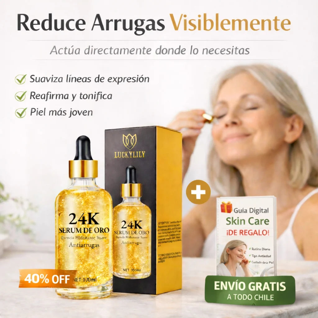 Sérum con Ácido Hialurónico y Oro 24K: Rellena arrugas y devuelve firmeza a tu piel - 100ml