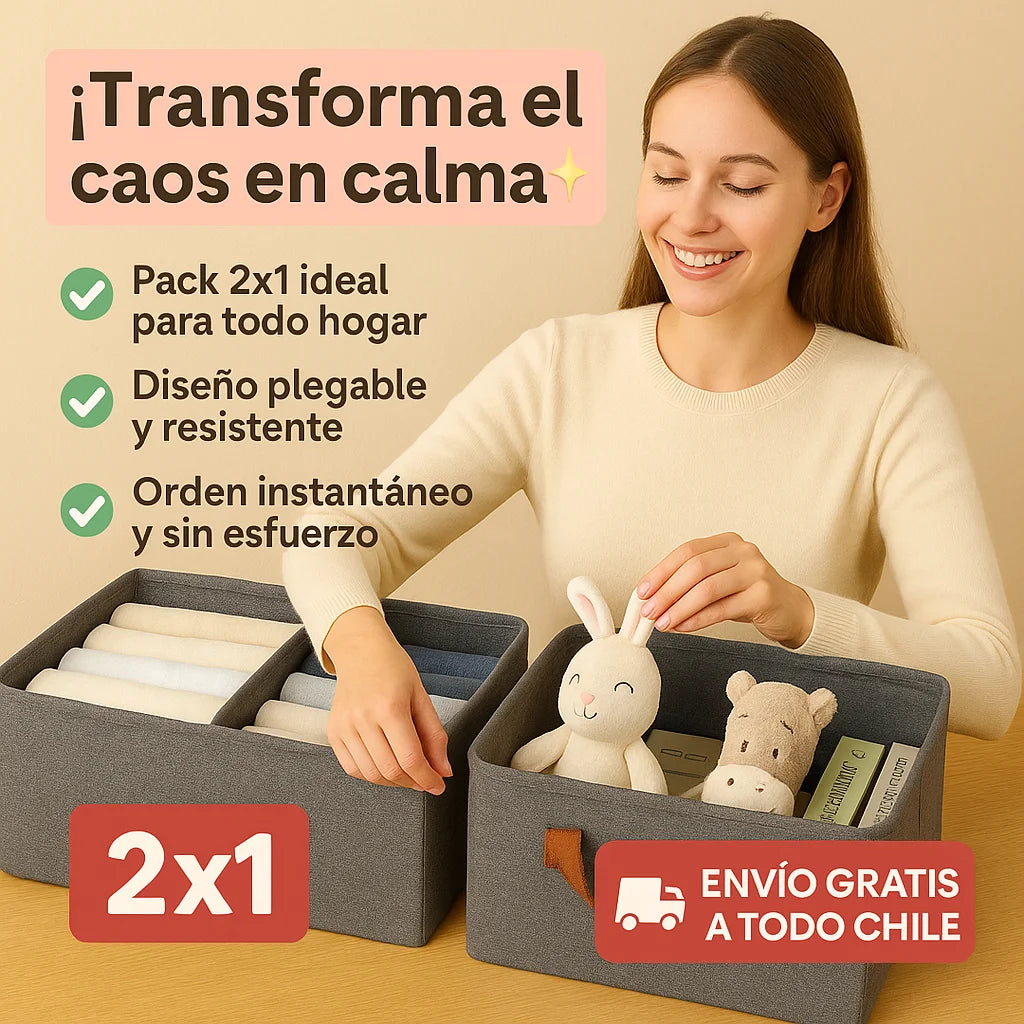 2X1 CAJA ORGANIZADORA AMPLIA Y RESISTENTE - ¡SIMPLIFICÁ TU VIDA EN SEGUNDOS!