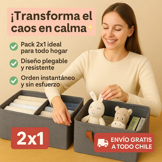 2X1 CAJA ORGANIZADORA AMPLIA Y RESISTENTE - ¡SIMPLIFICÁ TU VIDA EN SEGUNDOS!