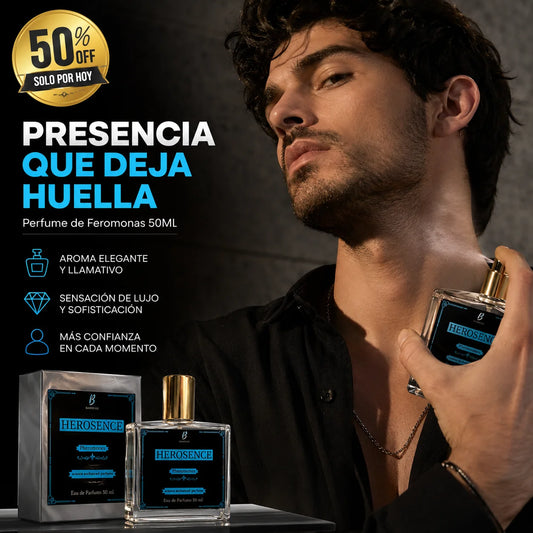 HEROSENCE Noir - Fragancia con Feromonas para Hombre – Presencia irresistible