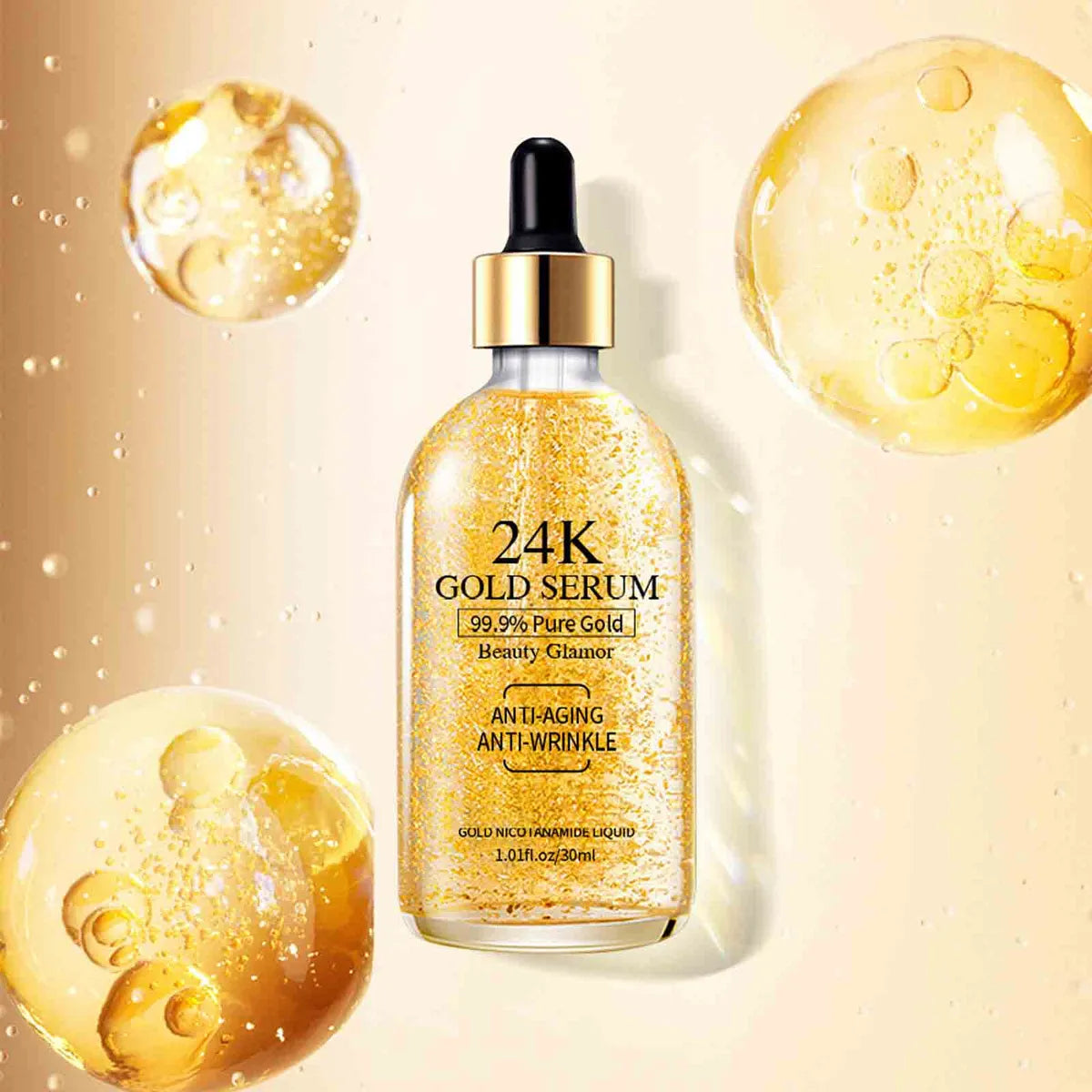 Sérum con Ácido Hialurónico y Oro 24K: Rellena arrugas y devuelve firmeza a tu piel - 100ml