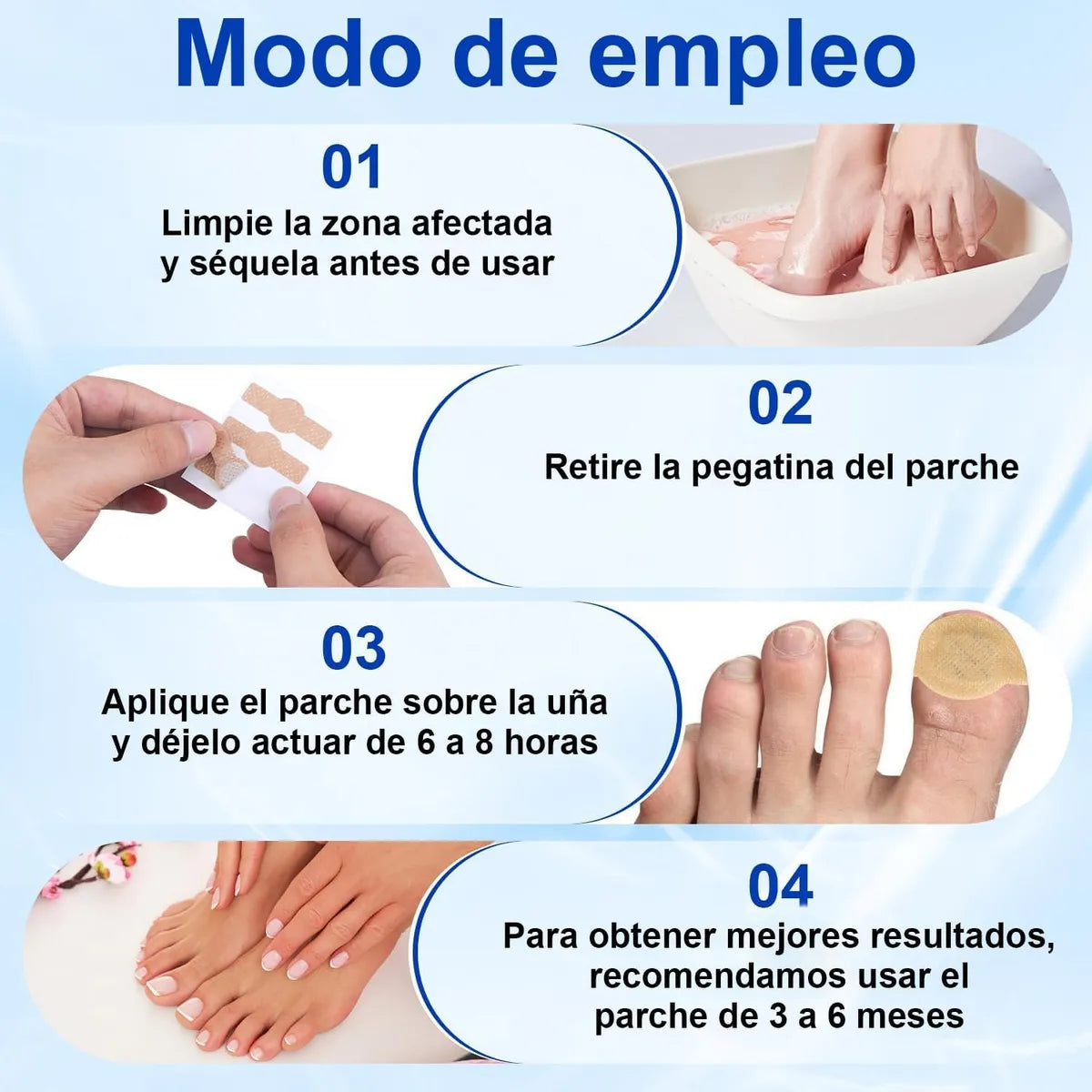 Parches ANTI-HONGO - combate hongos, aclara y refuerza tus uñas