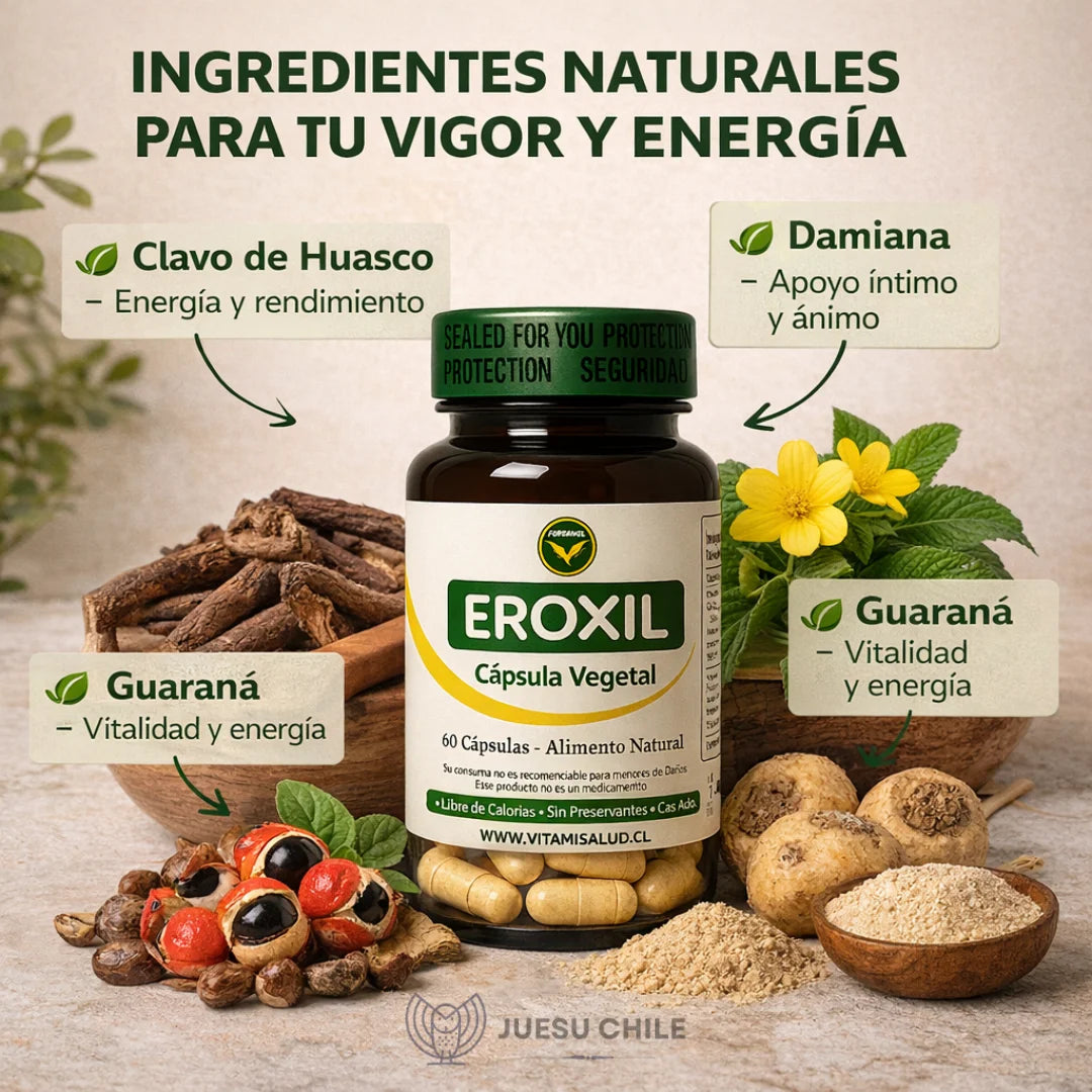 Eroxil Potenciador Masculino Natural - Sensación de confianza en la intimidad
