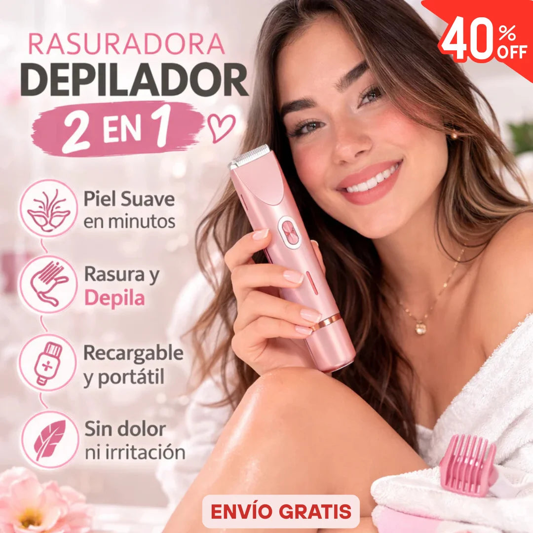 SilkSmooth -Depiladora Femenina 2 en 1 – Piel Suave al Instante, Sin Dolor