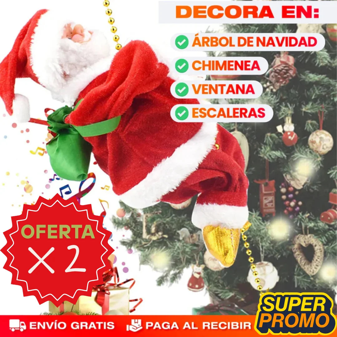 Lleva 2  - PAPÁ NOEL ESCALADOR CON MÚSICA - NAVIDAD ÚNICA A TU FAMILIA