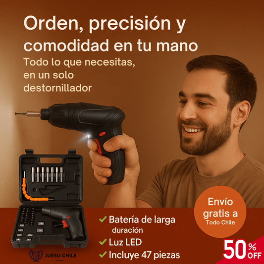 Set Portátil Destornillador– Fácil, Rápido, Ordenado – Haz reparaciones en casa sin complicaciones