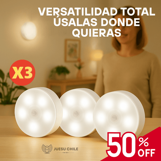 PACK POR 3  LUZ LED SENSOR DE MOVIMIENTO