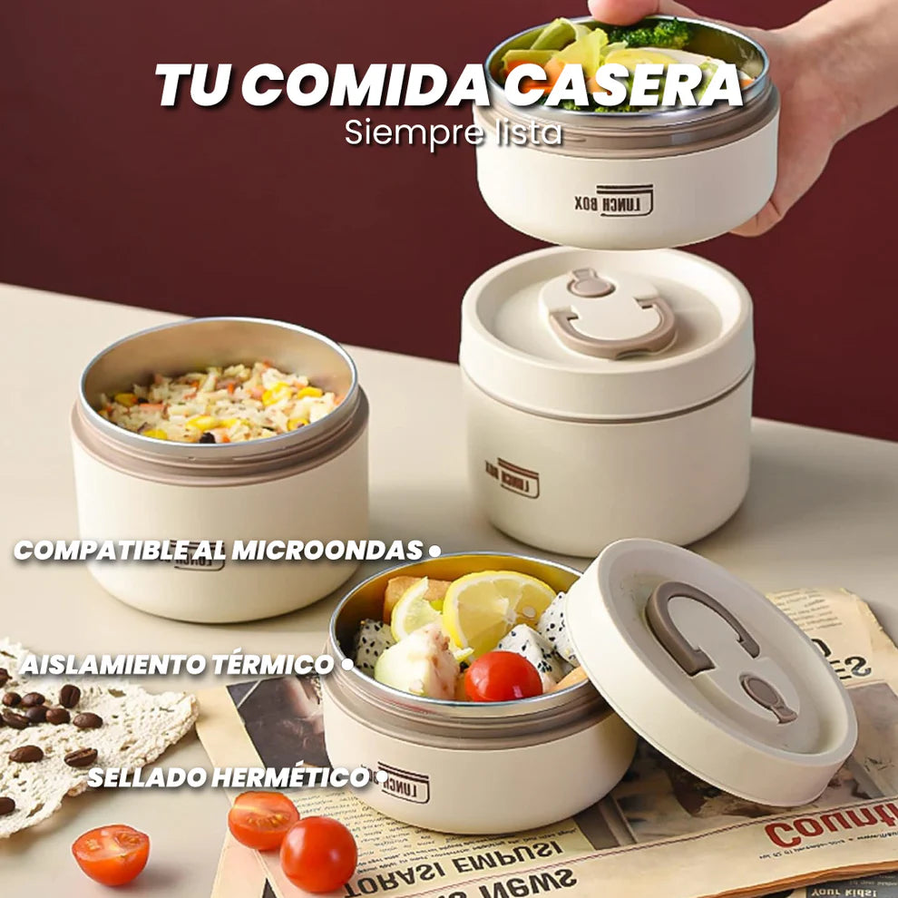 Kit de 3 loncheras térmicas de acero inoxidable - Tu comida siempre lista