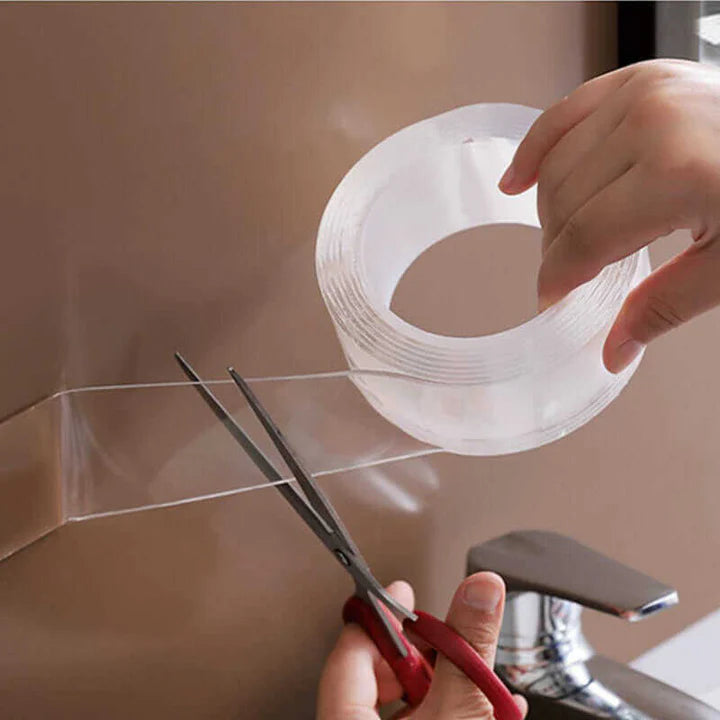 Adiós Clavos y Tornillos — Cinta Nano Reutilizable y Transparente