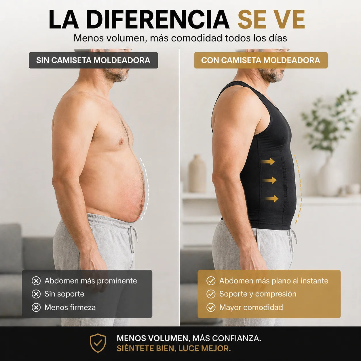 Camiseta Moldeadora Hombre - Abdomen Plano al Instante