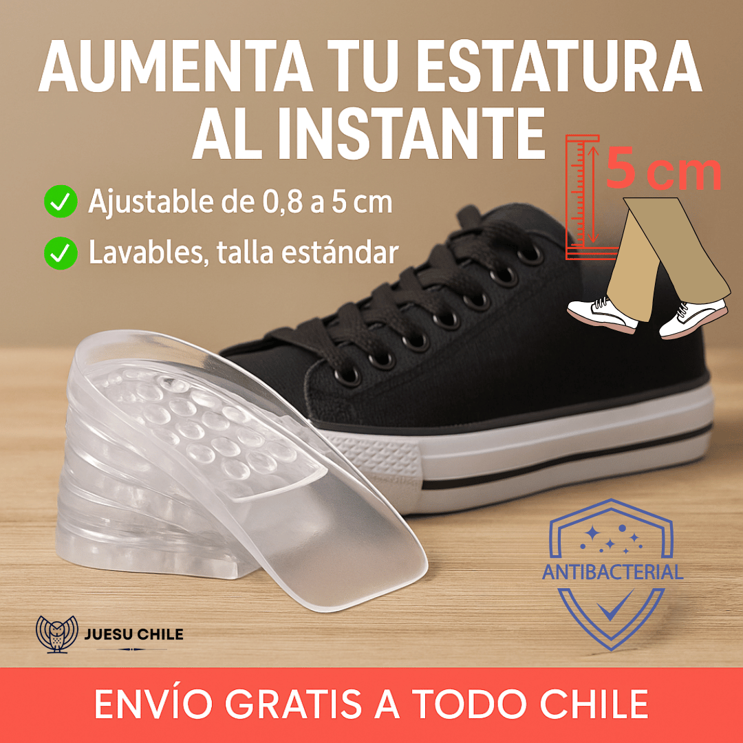 Plantillas Ajustables – Aumento de Estatura Instantáneo – Gana hasta 5 cm