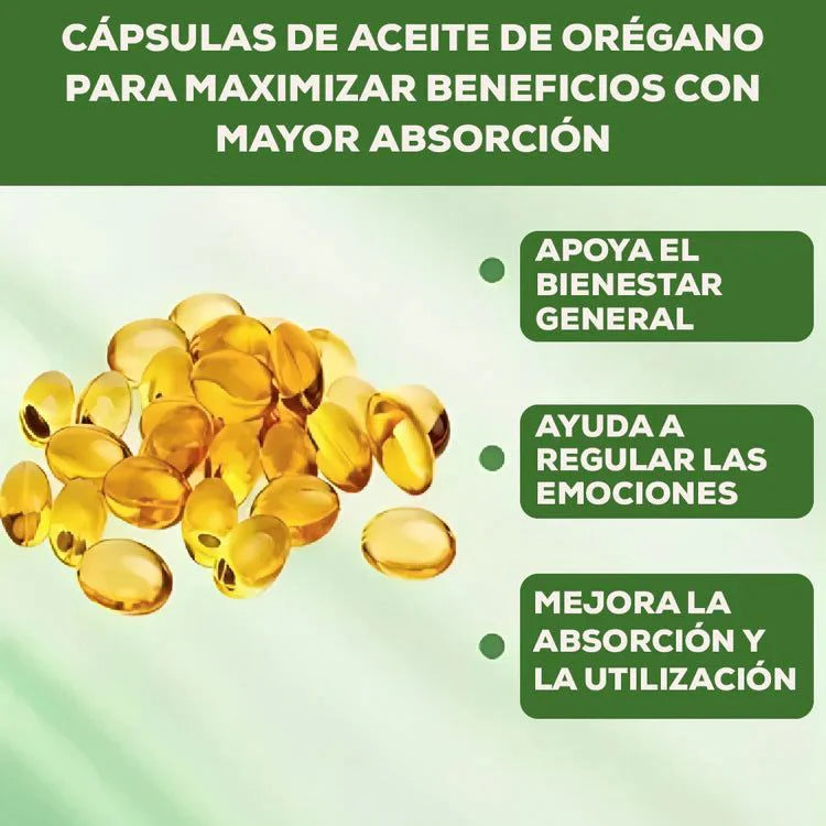 Aceite de Orégano 60 cápsulas - EL MEJOR ALIADO PARA TU BIENESTAR